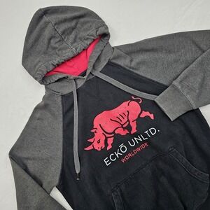 Ecko Unltd Mens Small Hoodie Pullover Big Logo Rhino Skater Y2K Style Streetwear
